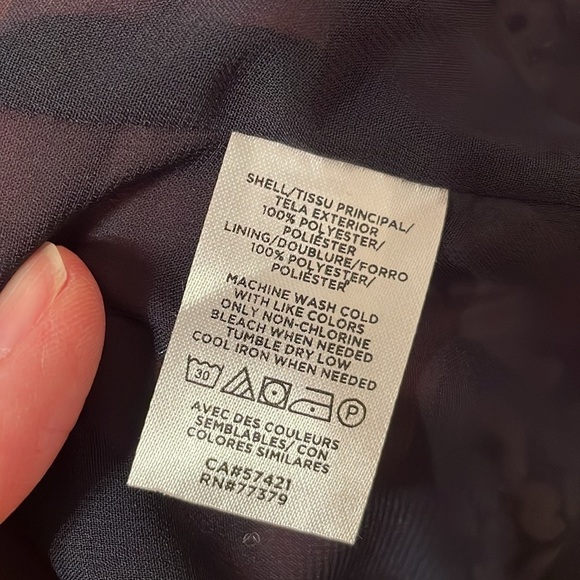 Ann Taylor Blouse Women’s Small Pink Orange Black Babydoll Sheer Floral Overlay - Picture 6 of 10